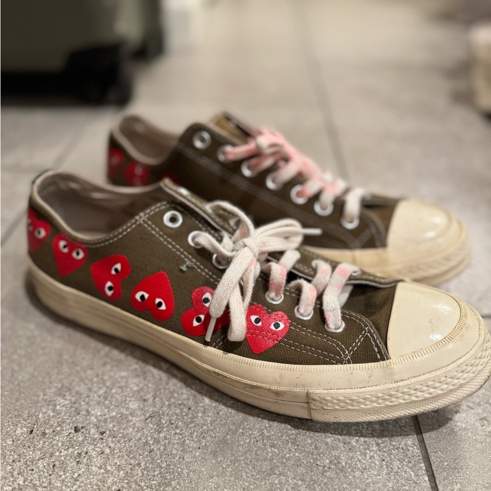 Converse Chuck Taylor All Star 70s Ox Comme des Garcons Multi Heart in Green